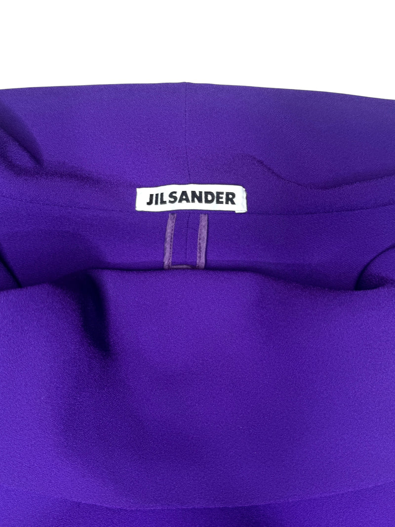 Vintage 2000s Y2K Jil Sander Minimalist Bright Purple Cowl Neck Sleeveless Blouse | Size M-L