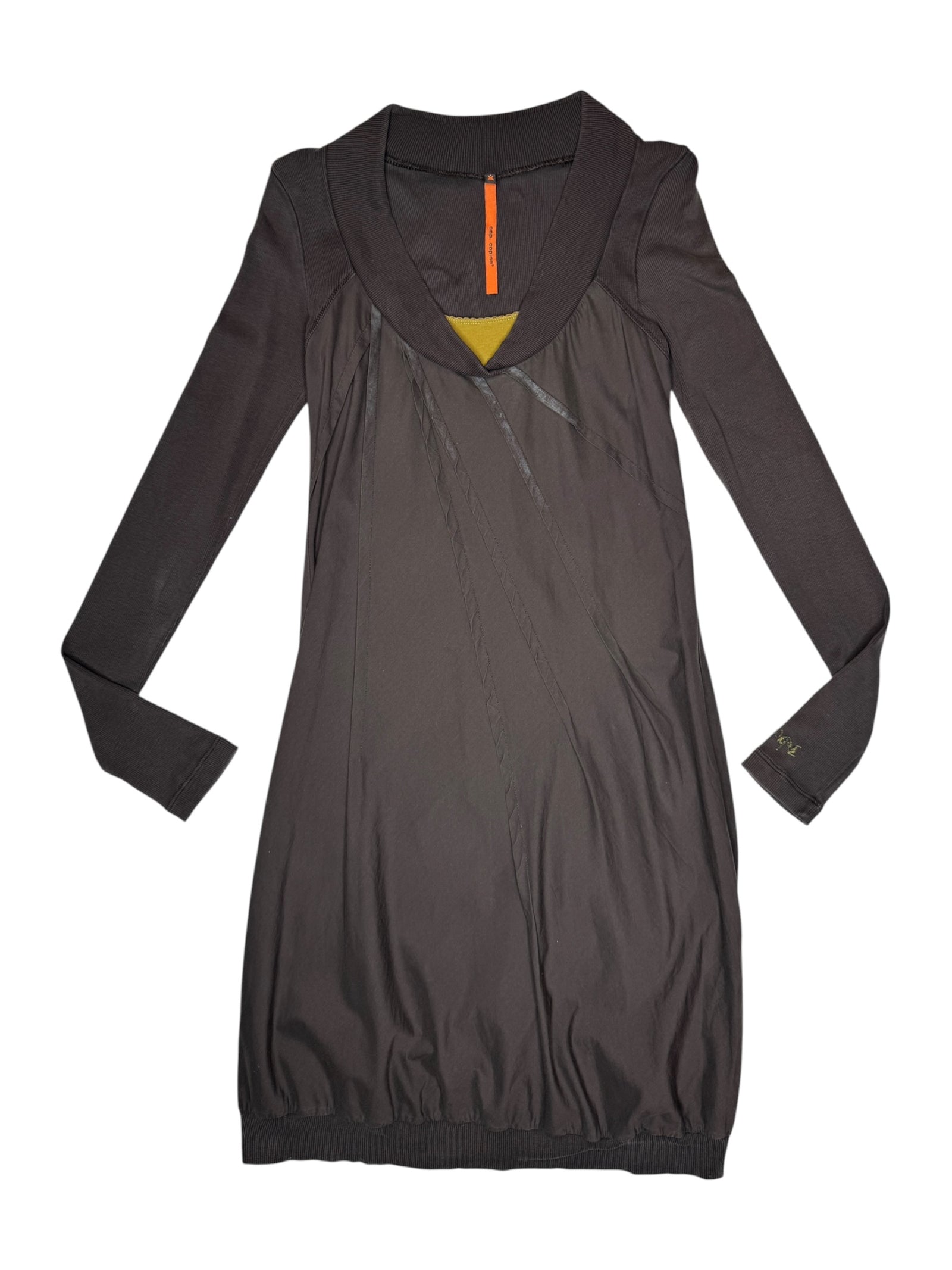 Vintage 2000s COP COPINE Brown Long Sleeve Bubble Midi Dress | Size S