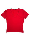 Vintage 2000s Y2K Hugo Boss Red Laser Cut Logo Short Sleeve T-Shirt | Size M
