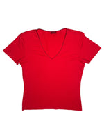 Vintage 2000s Y2K Hugo Boss Red Laser Cut Logo Short Sleeve T-Shirt | Size M