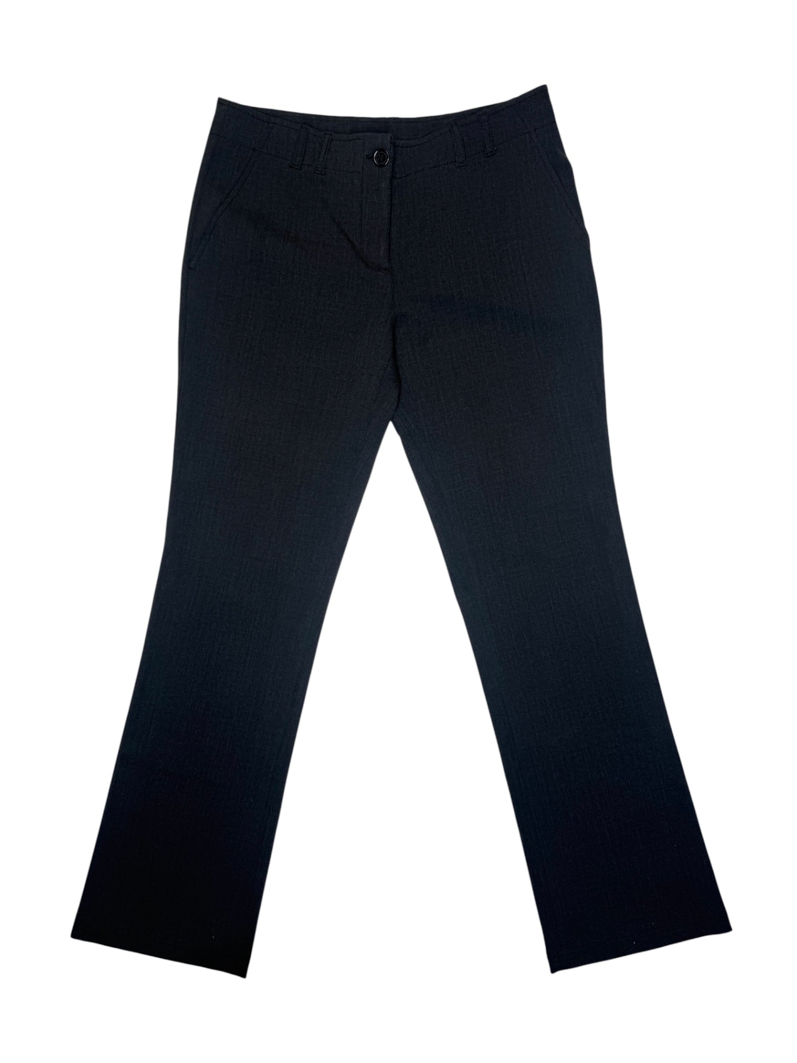 Vintage 2000s PRADA Wool Blend Mid-Rise Dark Grey Button Fly Dress Pant Trousers | Size M