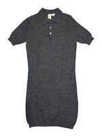 Vintage 2000s TAO COMME DES GARÇONS AW 2007 Wool Knit Dark Grey Collared Short Sleeve Polo Dress | Size S