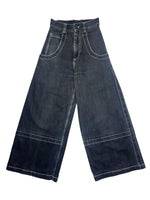 MAISON MARGIELA SS18 High Rise Dark Grey Denim Wide Leg Jeans | Size XS
