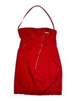 Vintage 2000s Miss Sixty Subversive Red Halter Fitted Mini Dress With Removable Strap | Size M