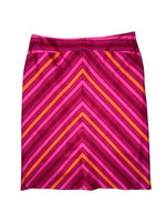 Vintage 2000s MARELLA Pink & Orange Striped Knee Length Midi Pencil Skirt | Size S-M