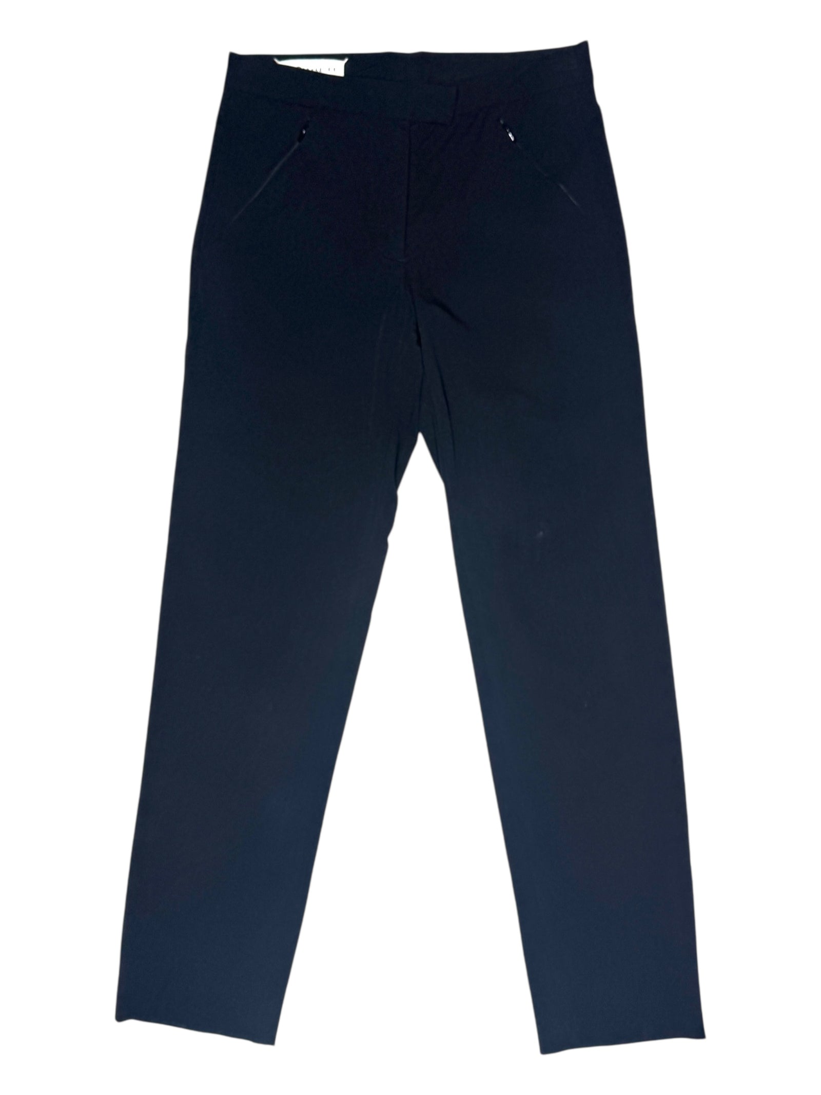 2010s Margiela MM1 Minimalist Basic Black Mid-High Rise Slim Fit Cigarette Trousers | 27 Inch Waist