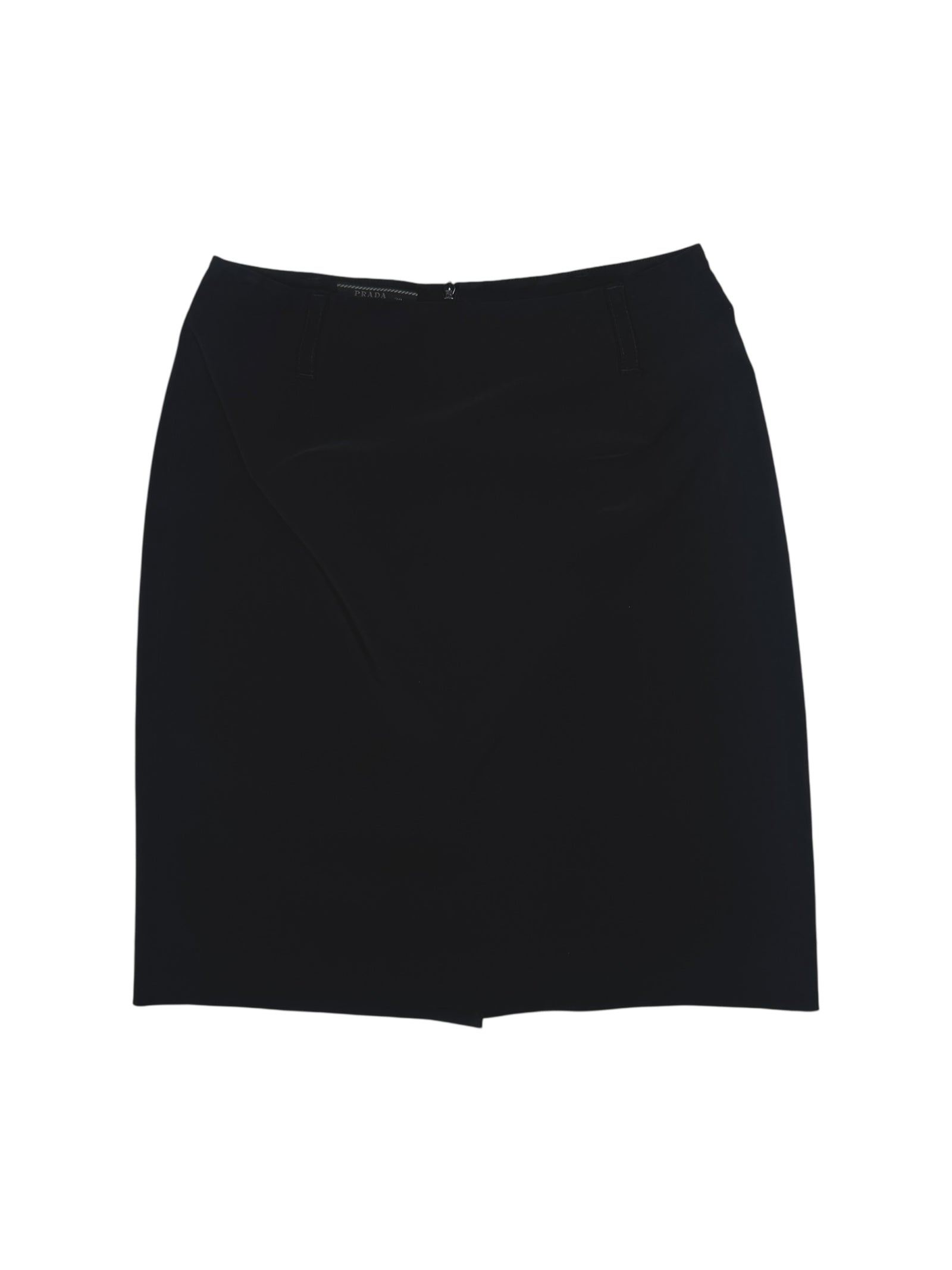 Vintage 2000s Prada Black High Rise Above-the-Knee A-Line Pencil Skirt | Size XS-S