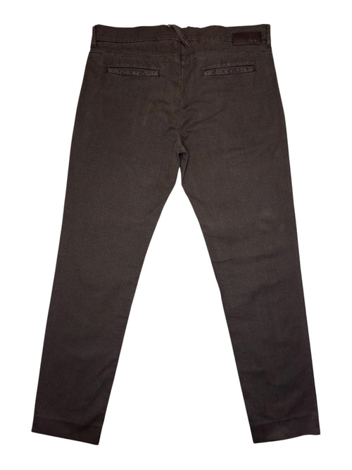 2010s FENDI Men's Mid-Rise Dark Charcoal Brown Tapered Formal Utility Trousers | Size L