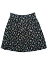 Vintage 2000s Y2K Max & Co Bohemian Chic Black Blue Floral High Waisted Above-the-Knee Chiffon A-Line Circle Skirt | Size M