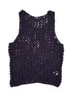 Vintage 2000s Purple Crochet Sleeveless Tank Top | Size M-L