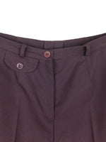 Vintage 90s Men’s Bohemian Solid Basic Dark Deep Purple Pleated Cigarette Trouser Pants | 31 Inch Waist