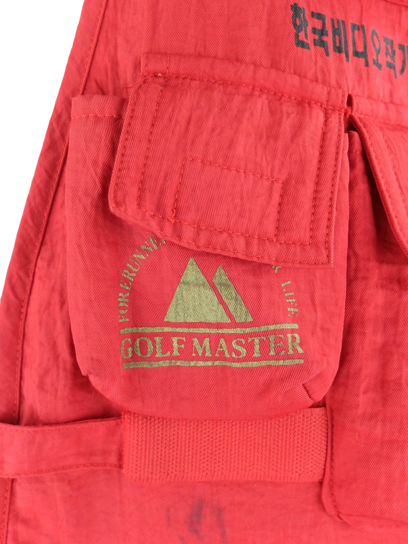 Vintage 90s Rare Korean Gorpcore Bright Red Zip Up Utility Vest with Pockets | Men’s Size XL-XXL