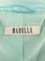 Vintage 90s Y2K Marella Designer Preppy Chic Turquoise Blue Solid Collared Zip Up Shell Jacket | Size S-M