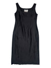 Vintage 90s Max Mara Silk Blend Basic Black Formal Sleeveless Midi Dress | Size M