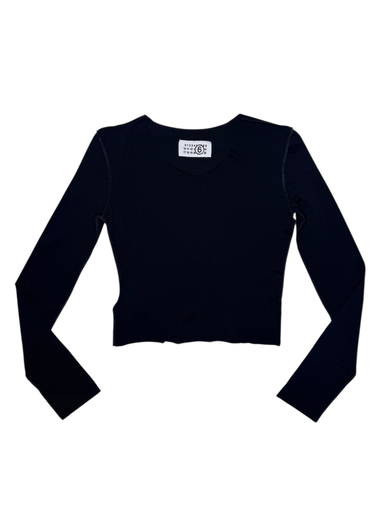 Vintage 2000s MAISON MARGIELA MM6 Black Long Sleeve Mesh Top | Size S-M