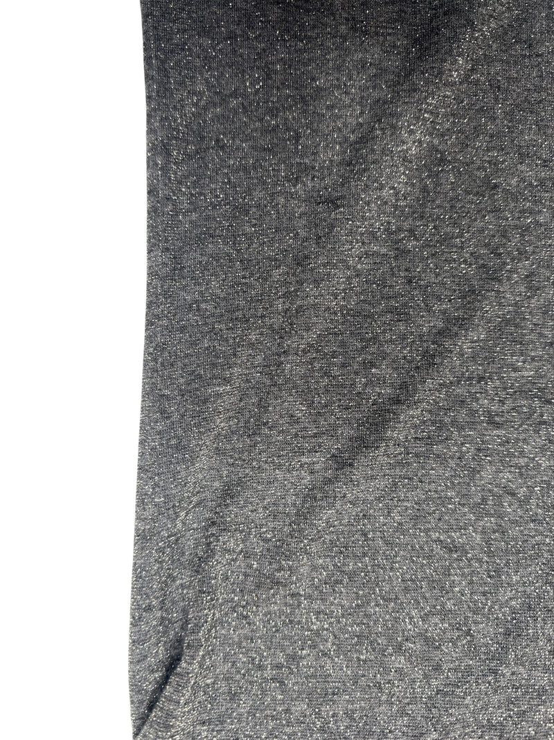 Vintage 2000s Y2K Emporio Armani Grey & Gold Sparkle Metallic Short Sleeve Scoop Neck T-Shirt  | Size M