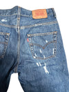 Vintage Levi's 507 Big E Distressed & Ripped Blue Medium Wash Denim Jeans | 31 Inch Waist