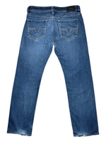 Vintage 2000s Y2K Diesel Men's Straight Leg Blue Denim Jeans | 34 Inch Waist