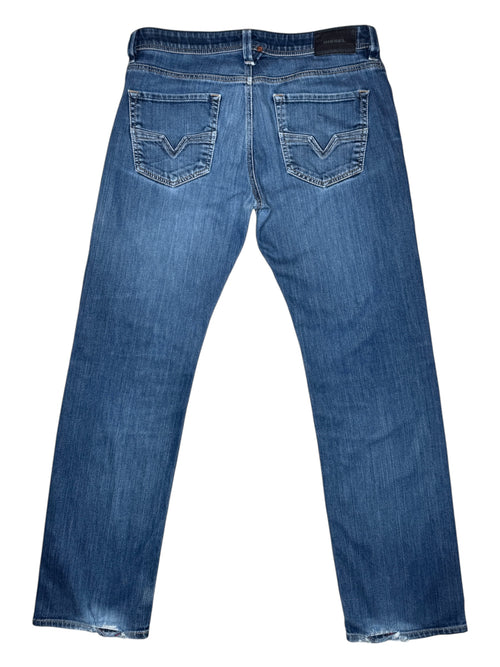 Vintage 2000s Y2K Diesel Men's Straight Leg Blue Denim Jeans | 34 Inch Waist
