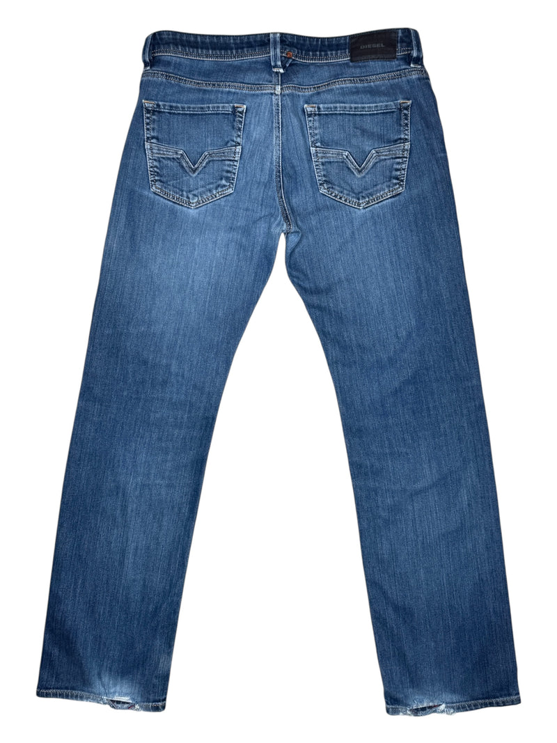 Vintage 2000s Y2K Diesel Men's Straight Leg Blue Denim Jeans | 34 Inch Waist
