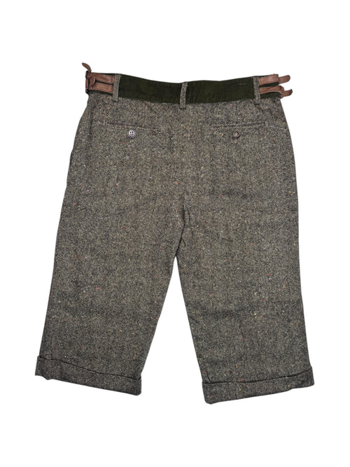 Vintage 2000s DOLCE & GABBANA Wool Blend Mid-Rise Moss Green 3/4 Capri Pants | 30 Inch Waist