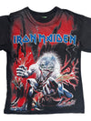 Vintage 90s Iron Maiden Bootleg Italian Censored Tour Black Graphic T-shirt | Men's Size M