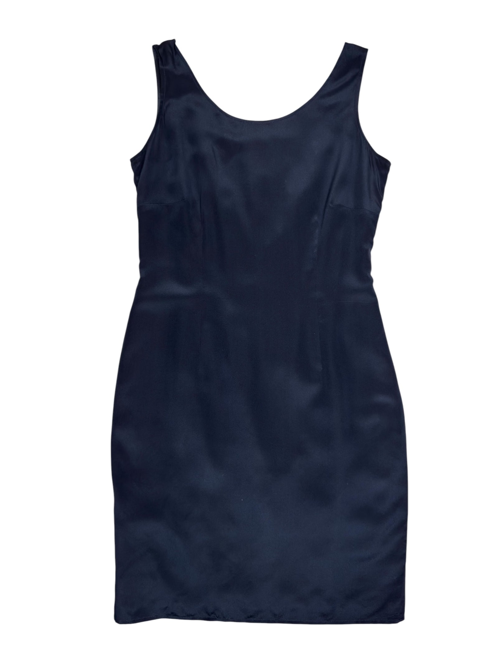 Vintage 90s VALENTINO Silk Blue Sleeveless Midi Dress | Size M