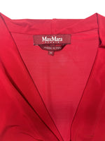 Vintage 2000s Y2K Max Mara Studio Short Sleeve V-Neck Draped Blouse | Size M