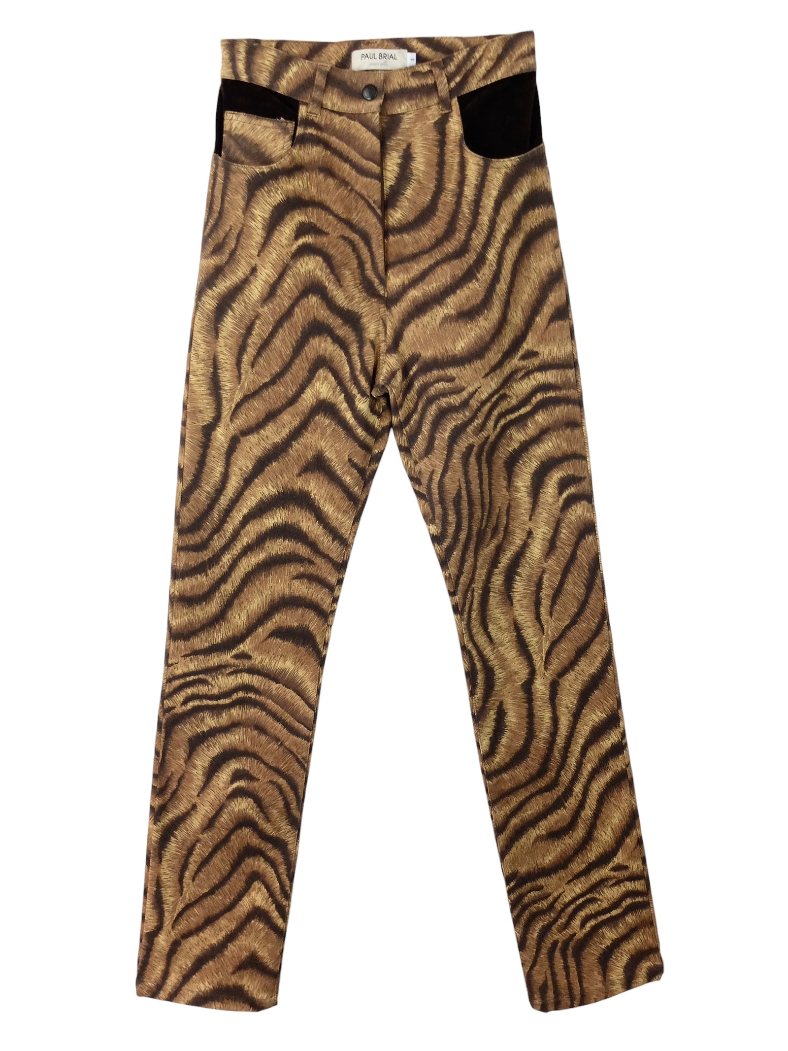 Vintage 2000s Y2K Cheetah Animal Print High Waisted Straight Leg Trouser Jeans | 25 Inch Waist