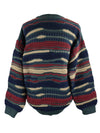 Vintage 90s Bohemian Coogi Style 3D Abstract Patchwork Style Textured Coogi Pullover Sweater Jumper
