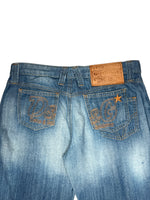 Vintage 2000s Y2K Dolce & Gabbana Mid-Rise 3/4 Length Medium Wash Faded Denim Capris | 31 Inch Waist