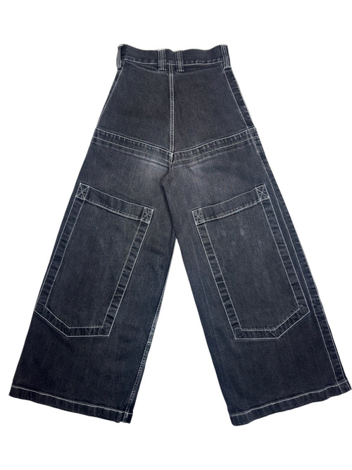 MAISON MARGIELA SS18 High Rise Dark Grey Denim Wide Leg Jeans | Size XS