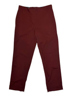 Vintage 2000s JEAN PAUL GAULTIER Femme Wool High Waisted Maroon Tapered Trousers with Back Lace Detail | Size S