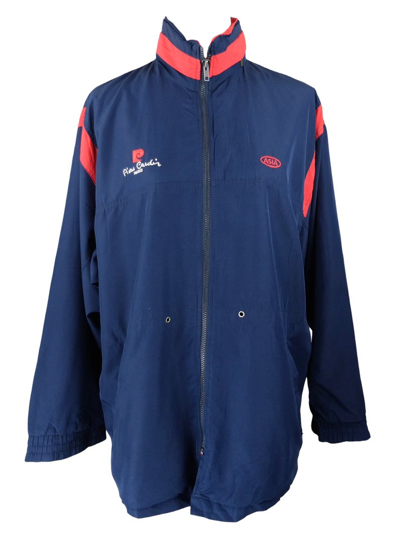 Vintage 90s Y2K Pierre Cardin Sports Club Streetwear Athletic Style High Roll Neck Windbreaker Shell Track Jacket | Men’s Size 3XL