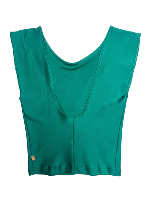 Vintage 2000s Y2K Fiorucci Teal Basic Sleeveless Scoop Neck Spandex Tank Top | Size M