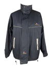 Vintage 2000s Y2K Streetwear Sports Athletic Style Reversible Navy Blue & Tan Zip Up Windbreaker Jacket | Men’s Size XL-XXL