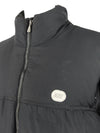 Vintage 2000s Y2K Nike Streetwear Sportswear Solid Black High Roll Neck Zip Up Hooded Down Feather Puffer Jacket | Men’s Size XL