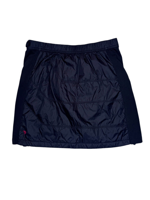 Vintage 2000s Gorpcore Black Puffer Mini Skirt with Double Side Zip Detail | Size XXS-XS