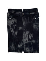 Vintage 2000s VERSACE JEANS COUTURE Subversive Grey Mohair Blend Acid Wash Midi Skirt | Size M-L