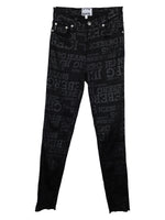 Vintage 2000s Y2K Iceberg Designer Grunge Gothic Style Black Logo High Waisted Slim Fit Skinny Jeans | Size S