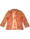 Vintage 2000s Y2K Save The Queen Orange Abstract Lightweight Mesh Patchwork Summer Blazer Jacket | Size S