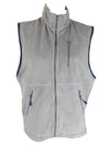 Vintage 90s Y2K Streetwear Athletic Grey Sleeveless Roll Neck Zip Up Fleece Vest | Men’s Size M-L