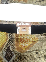 Vintage 2000s Y2K Galliano Snake Print Two Piece Bikini with Halter Top and Low-Rise Bottoms | Size XS