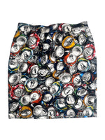 2014 Moschino Couture Pop Art Soda Bottle Can Above-the-Knee Skirt with Elasticated Waist | Size M