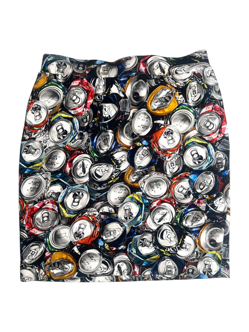 2014 Moschino Couture Pop Art Soda Bottle Can Above-the-Knee Skirt with Elasticated Waist | Size M