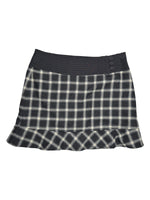 Vintage 2000s Max & Co Low Rise Wool Blend Grey Checkered Mini Skirt  | Size S-M