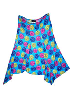 Vintage 2000s VERSACE JEANS COUTURE Low Rise Blue Floral Asymmetrical Midi Skirt | Size M