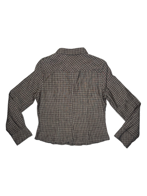 Vintage 2000s ISABEL MARANT Grey & Pink Linen Plaid Collared Long Sleeve Button Up Shirt | Size S