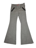 Vintage 2000s Low Rise Black & White Plaid Check Print Flared Trousers | Size M
