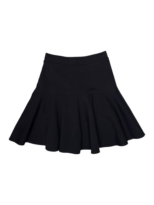 Vintage 2010s FAYÇAL AMOR PLEIN SUD Black High Rise A-Line Skater Circle Stretch Mini Skirt | Size S